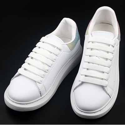 Mcqueen Uyumlu Extra Geniş Yassı Spor Bağcık, Çift Katmanlı Örgülü Ayakkabı Bağcığı, Shoelace, 1 Çift