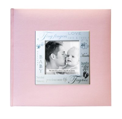 MCS 200 Cepli Kumaş Bebek 4x6 Yazı Alanlı Fotoğraf Albümü, 20 x 20 cm, Bebek Pembesi