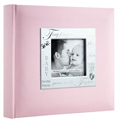 MCS 200 Cepli Kumaş Bebek 4x6 Yazı Alanlı Fotoğraf Albümü, 20 x 20 cm, Bebek Pembesi