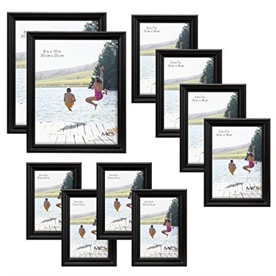 MCS Industries Solid Wood Frame set, Beyaz, ahşap, Siyah, 35.56 x 13.97 x 27.94 cm