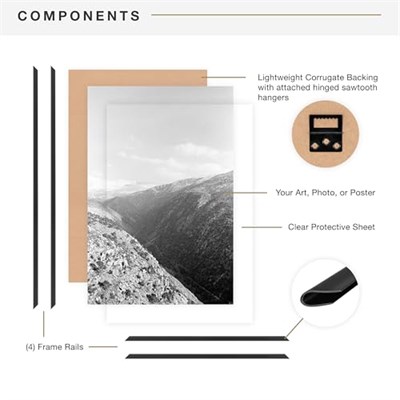 MCS Orijinal Poster Çerçevesi, 50 x 60 cm, Siyah, 2li Set - Seçenekler: 22 x 28 in, 16 x 20 in, 16X24, 18 x 24 in, 20 x 28 in...