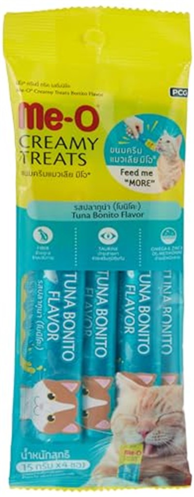 Me-O Kremalı Kurutulmuş Ton Balıklı Kedi Sıvı Ödül Maması 4x15 Gr