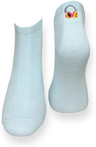Me-vo Tekli Bebe Mavisi Renkli Unisex Esnek Nem Alabilen Pamuklu Düz Patik Çorap