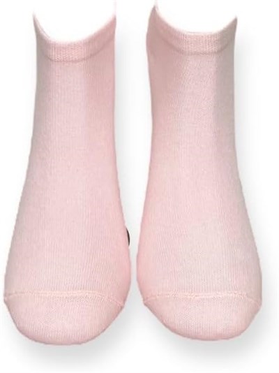 Me-vo Tekli Pudra Renkli Unisex Esnek Nem Alabilen Pamuklu Düz Patik Çorap