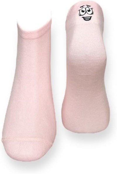 Me-vo Tekli Pudra Renkli Unisex Esnek Nem Alabilen Pamuklu Düz Patik Çorap