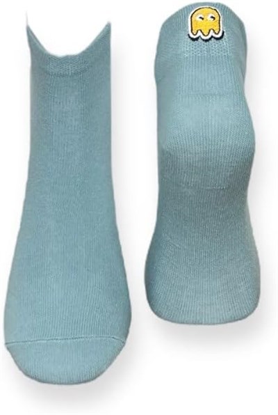 Me-vo Tekli Su Mavisi Renkli Unisex Esnek Nem Alabilen Pamuklu Düz Patik Çorap