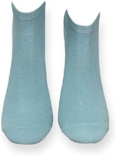 Me-vo Tekli Su Mavisi Renkli Unisex Esnek Nem Alabilen Pamuklu Düz Patik Çorap