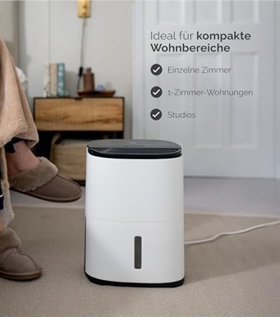 MeacoDry Arete® One 6L Nem Alma ve Hava Temizleyici | Kompakt, Ultra Sessiz 32dB | Küçük Odalar ve Daireler İçin İdeal Yatak Odası Nem Alma Cihazı | H13 HEPA Filtre | Akıllı, Gece ve Çamaşır Modları
