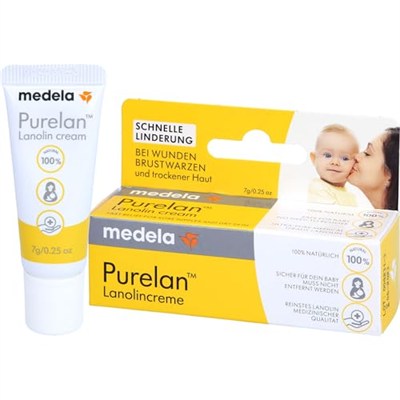 Medela Purelan 7 Gram Lanolin Göğüs Ucu Kremi - Ağrıyan Göğüs Ucu ve Kuru Ciltler İçin Hızlı Rahatlama, Hipoalerjenik, Dermatolojik Olarak Test Edilmiş ve Kokusuz