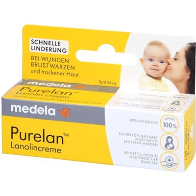 Medela Purelan 7 Gram Lanolin Göğüs Ucu Kremi - Ağrıyan Göğüs Ucu ve Kuru Ciltler İçin Hızlı Rahatlama, Hipoalerjenik, Dermatolojik Olarak Test Edilmiş ve Kokusuz