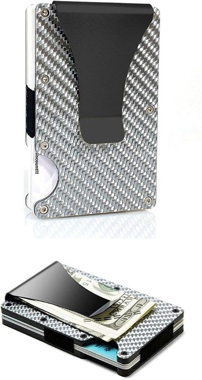 Mega Oto Market Cüzdan Kartlık Kredi Kartı Cüzdanı Metal Karbon Silver