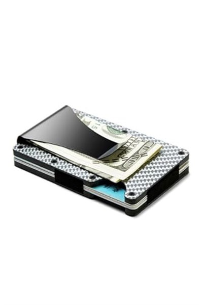 Mega Oto Market Cüzdan Kartlık Kredi Kartı Cüzdanı Metal Karbon Silver