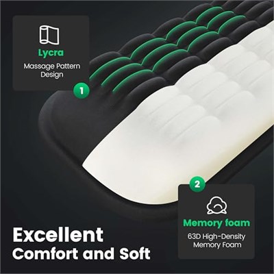 Mekass TKL Klavye Bilek Dayanağı, Süper Yumuşak Hafızalı Köpük Ergonomik Bilgisayar Bilek Destek Pedi, Rahat Masa Bilek Yastığı, Dizüstü Bilgisayar Klavyesi Kol Dayanağı, Bilekler Ağrısı Ofis Oyun