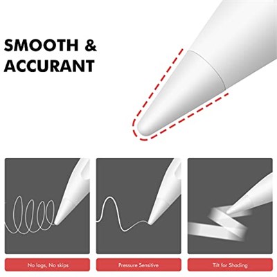 MEKO Apple Pencil 1. Nesil ve 2. Nesil için 4lü Paket Değiştirme İpuçları, iPad Pro Kalem için Kalem Uçları - Beyaz