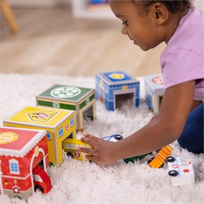 Melissa & Doug 13576 Diz Oyna Kule - Binalar Ve Araçlar