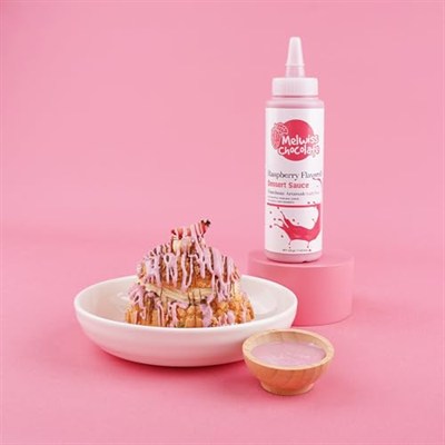 Melwiss Chocolate Frambuaz Aromalı Tatlı Sos 330 g – Akışkan kıvamlı Waffle, Pankek, Krep, Dondurma, Kahve ve Tatlılar için Pratik Sıkılabilir Sos