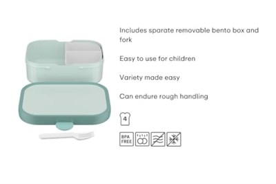 Mepal - Campus Little Dutch beslenme kutusu, çocuk beslenme kutusu, bölmeli ve çatallı, klipsli yemek hazırlama kutusu, BPA içermez ve bulaşık makinesinde yıkanabilir, 750 ml, Fairy Wonders