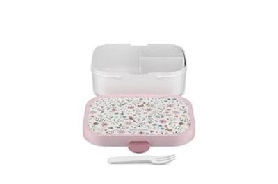 Mepal - Campus Little Dutch beslenme kutusu, çocuk beslenme kutusu, bölmeli ve çatallı, klipsli yemek hazırlama kutusu, BPA içermez ve bulaşık makinesinde yıkanabilir, 750 ml, Fairy Wonders