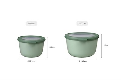 Mepal - Cirqula çok amaçlı kase yuvarlak Nordic Blush – 500 ml – saklama kutusu, buzdolabı kutusu, derin dondurucu, mikrodalga fırın kabı ve kapaklı servis kasesi olarak kullanılabilir