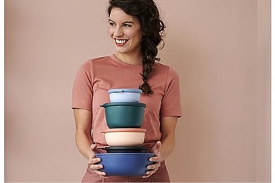 Mepal - Çok amaçlı Cirqula Round 3 parçalı set – kapaklı saklama kabı – saklama kutusu, buzdolabı, derin dondurucu ve mikrodalga fırın kabı olarak uygundur – 500 ml, 1000 ml & 2000 ml – Nordic Denim