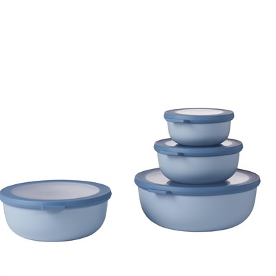 Mepal Çoklu Kase Cirqula Seti Düz, Nordic Blue, 4 Parça