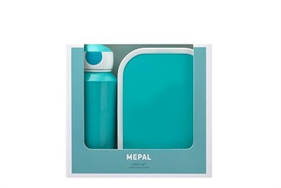 Mepal Mola Seti Campus Turkuaz – İçecek Şişesi ve Beslenme Kutusu Bento Kullanımı ile – Okul ve Boş Zaman için İdeal – Bulaşık Makinesinde Yıkanabilir, ABS, 0 mm, 2, 400 ml + 4 tereyağı ekmeği
