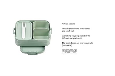 Mepal - Yemek kutusu Take A break midi – bölmeli beslenme kutusu – 4 tereyağı ekmeği için uygundur – 900 ml – Nordic blue