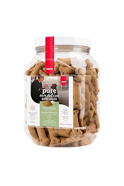 MERA Pure Sensitive Goody Snack Insect (600 g), hassas köpekler için sağlıklı atıştırmalıklar, böcek protein ve pirinçten köpek ödül maması, glutensiz köpek atıştırmalığı, antrenman ve ödül için