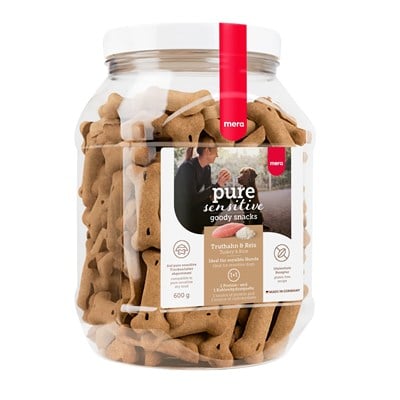 MERA Pure Sensitive Hindili ve Pirinçli Köpek Bisküvisi 600 Gram