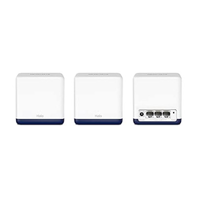 Mercusys Halo H50G 3-pack, AC1900Mbps, Dual-Band, Gigabit Portları, 100e Kadar Cihaz Bağlanabilir, 550 m²ye Kadar Kapsama, Akıllı Bağlantı, Mobil Uygulama ile Kolay Kurulum, Wi-Fi 5 Mesh Sistemi