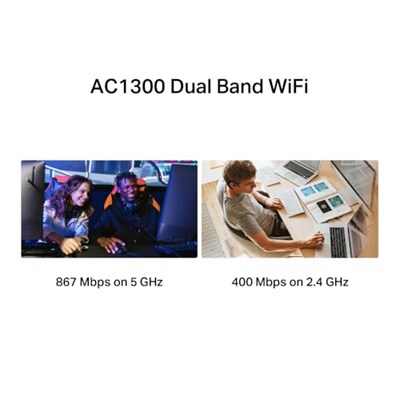Mercusys MA30H, AC1300 Mbps, Çift Bant, USB 3.0, Yüksek Çekim Güçlü Wi-Fi 5 USB Adaptör