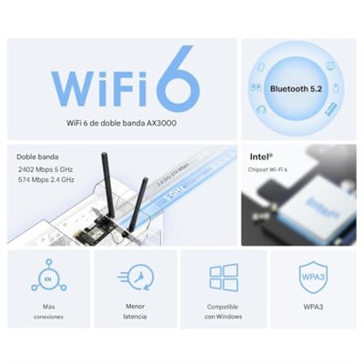 Mercusys MA80XE, AX3000 Wi-Fi 6 Bluetooth 5.3 PCIe Adaptör