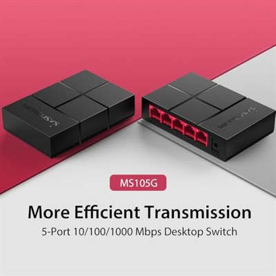 Mercusys MS105G, 5-Port 10/100/1,000 Mbps Masaüstü Switch