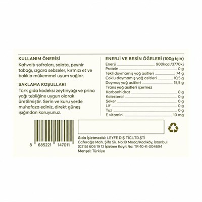 Merhem 500 Ml. Memecik Erken Hasat Zeytinyağı