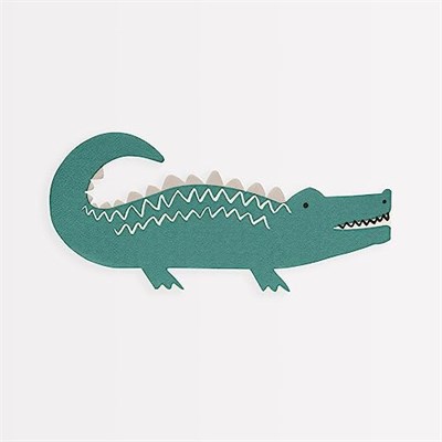 Meri Meri - Crocodile Napkins - Timsah Peçeteler - 16lı