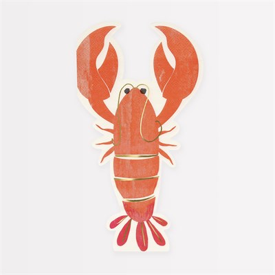 Meri Meri - Lobster Napkins - Istakoz Peçeteler - 16lı