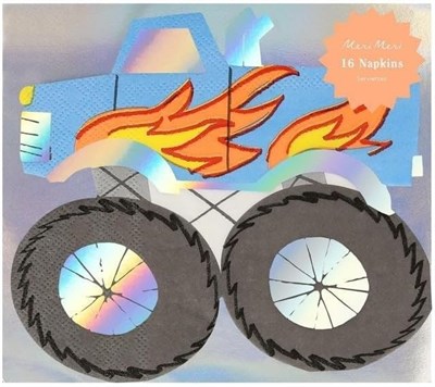 Meri Meri - Monster Truck Peçeteler - 16 Adet