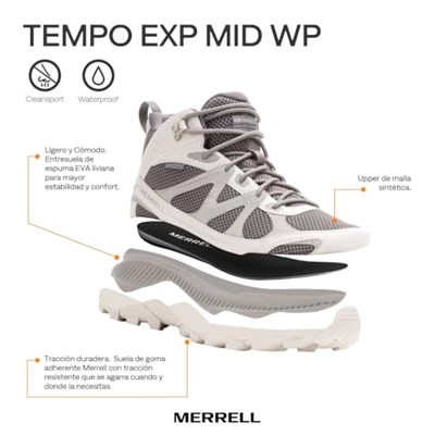 Merrell J038277 TEMPO EXP MID WP Erkek Outdoor Bot bej