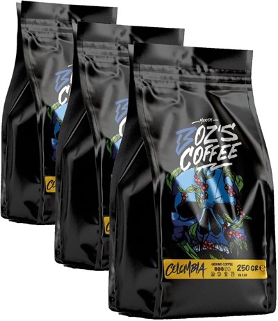 Meryem Bozs Coffee Colombia Öğütülmüş Filtre Kahve, Orta Kavrulmuş, Dengeli Tat,%100 Arabica, Karamel ve Meyvemsi Notalar, 250 g