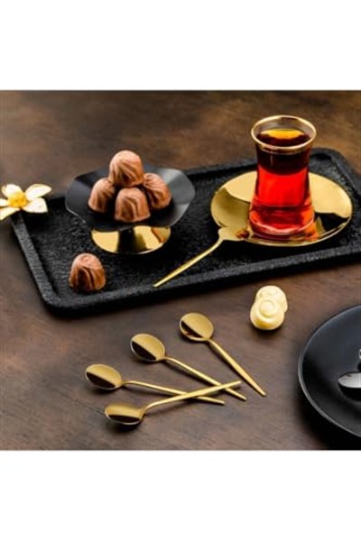 Mess 6Lı Çay Kaşık Titanyum Gold