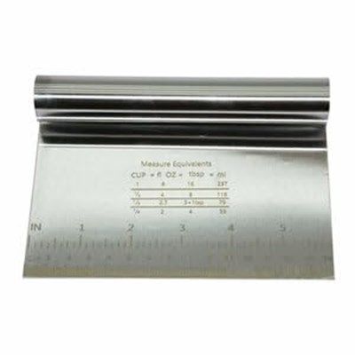 Metal Krom Hamur Kesici ve Kazıyıcı, 12x20 cm, Paslanmaz Çelik Malzeme, Profesyonel Mutfak Aracı
