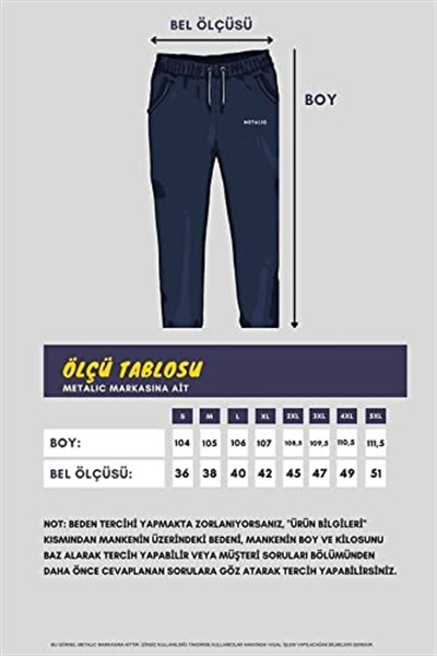 METALIC Lacivert Erkek Düz Paça Cep Fermuar Detaylı Rahat Kesim Eşofman Altı