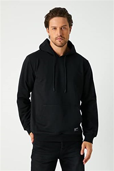 Metalic Siyah-Gri-Lacivert 3lü Erkek Kapüşonlu Kanguru Cepli Sweatshirt