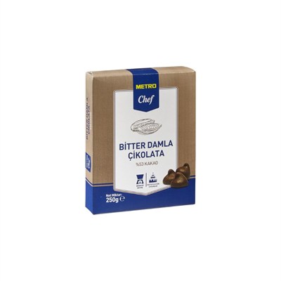 Metro Chef Damla Çikolata (250 Gr, Bitter)