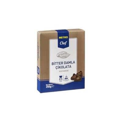 Metro Chef Damla Çikolata (250 Gr, Bitter)