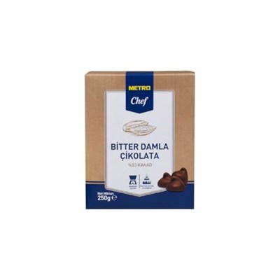 Metro Chef Damla Çikolata (250 Gr, Bitter)