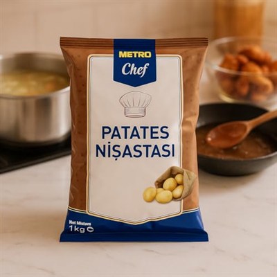 Metro Chef Patates Nişastası, 1 kg, İnce Toz Kıvamında, Gıda ve Pastacılık İçin