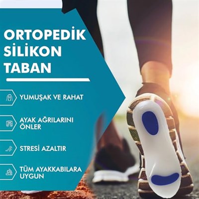 MG01 - Silikon Ortopedik | Ark Destekli, Darbe Emici, Topuk Dikeni Için Yumuşak Iç Tabanlık (41-42)