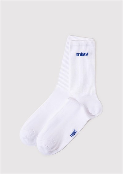 Miav Baskılı Beyaz Soket Çorap 0911440-620