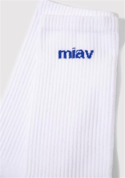 Miav Baskılı Beyaz Soket Çorap 0911440-620